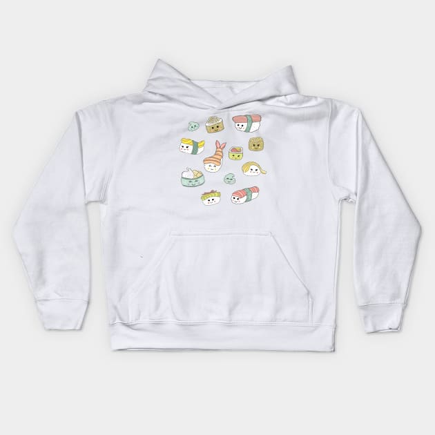 Kawaii Sushi Kids Hoodie by Jacqueline Hurd